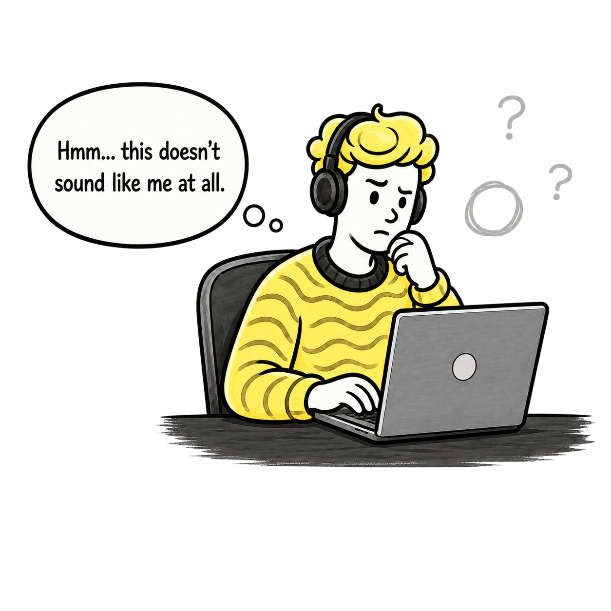 A writer frustrated that generic AI does not sound like them